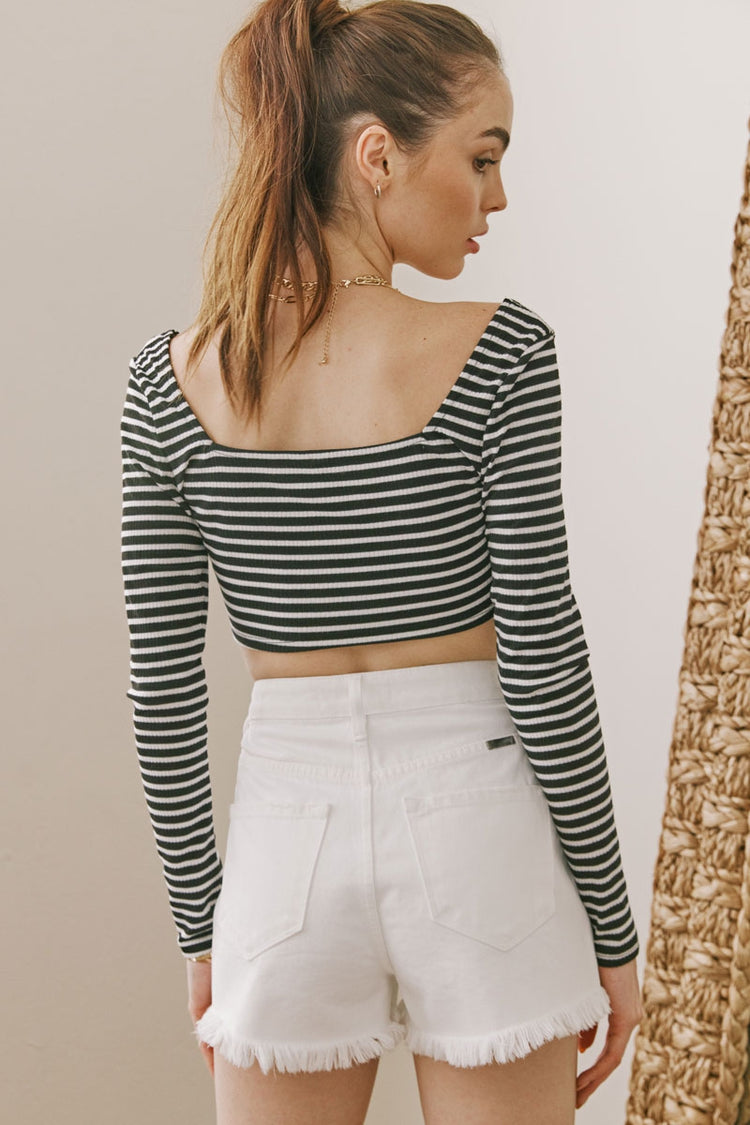 Grace High Rise Mom Shorts White