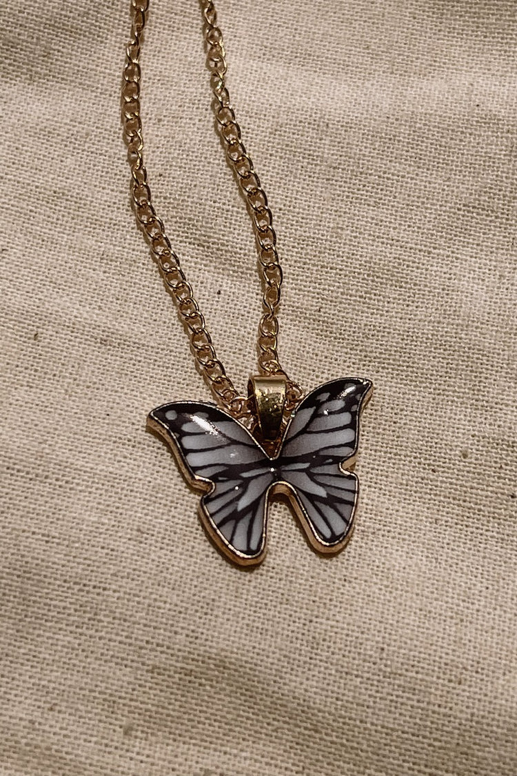 Butterfly Necklace White