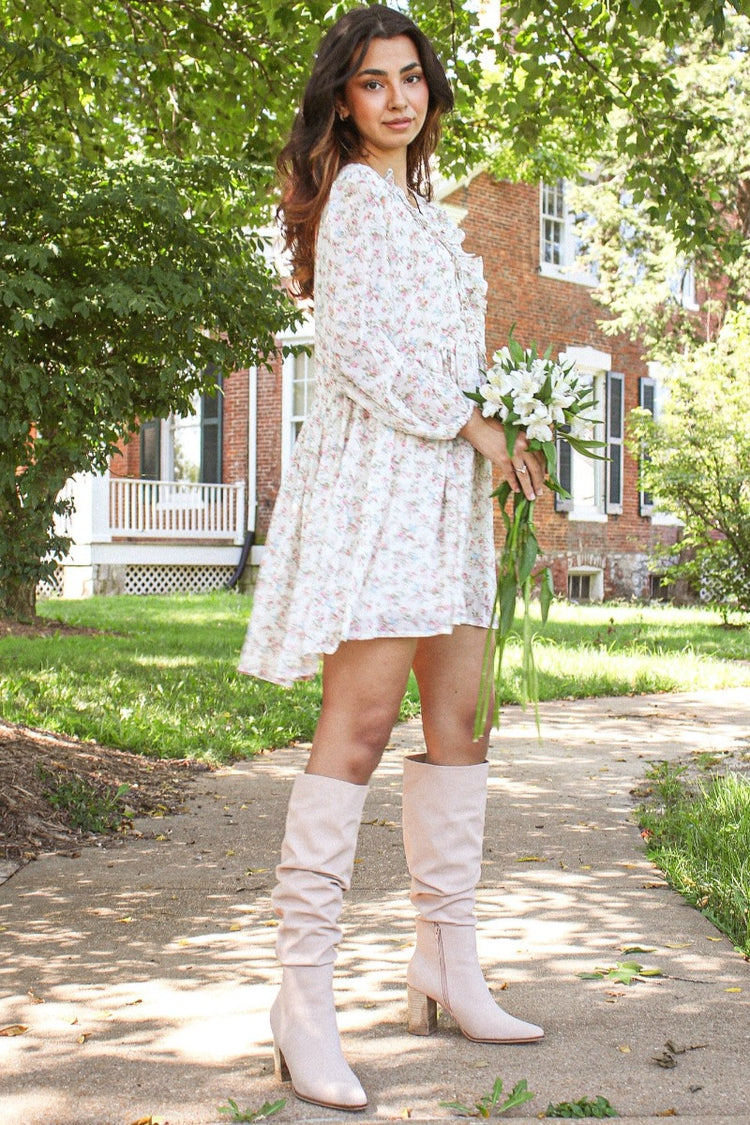 Brietta Slouchy Boots Blush