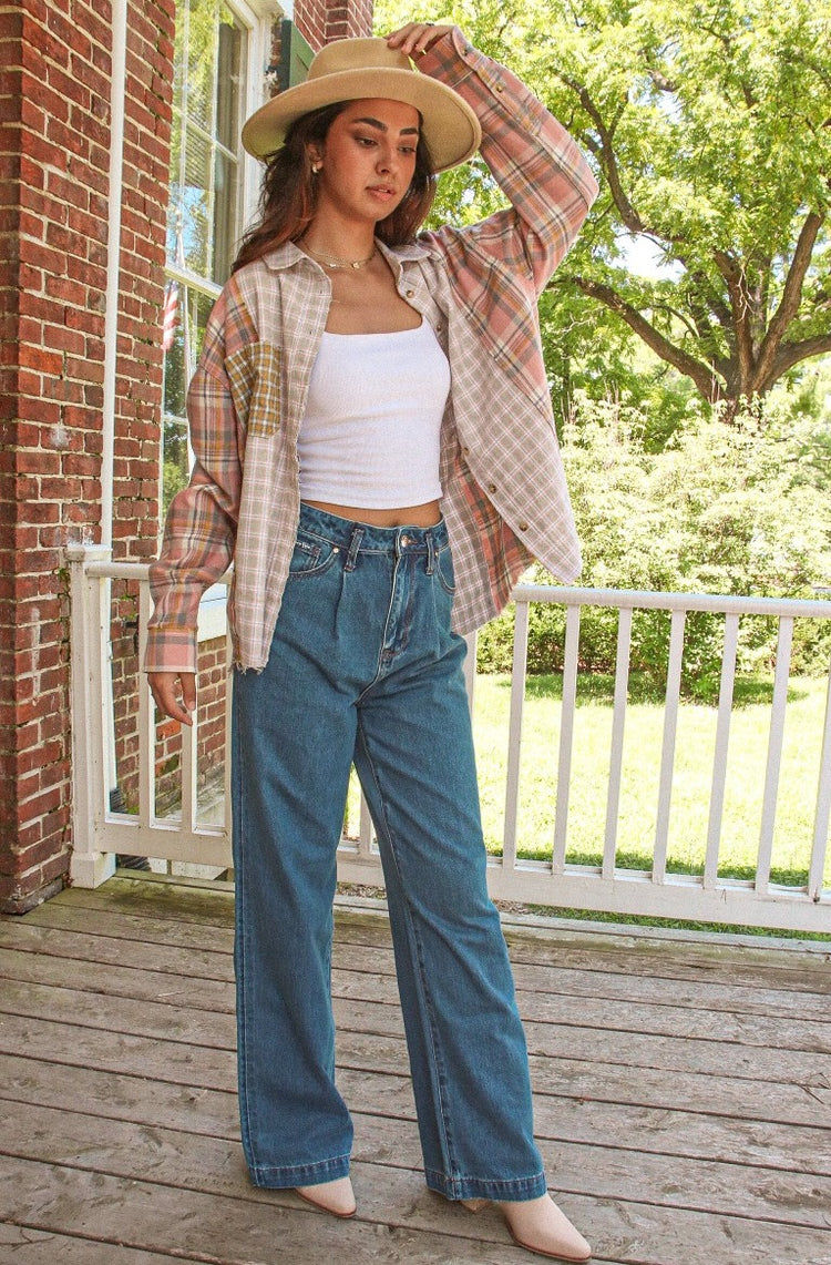 Bonfire Oversize Patchwork Shirt Pink