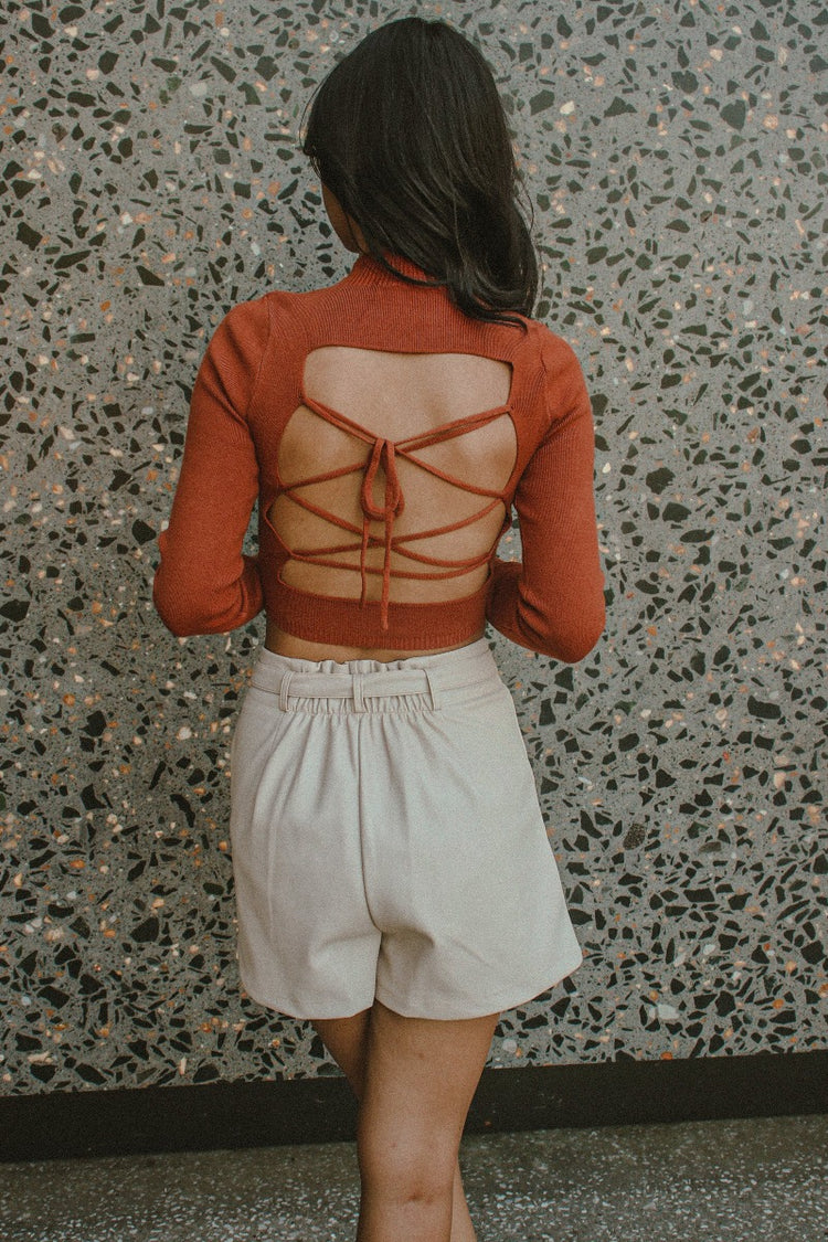 Buckle Up Vegan Leather Short Cream