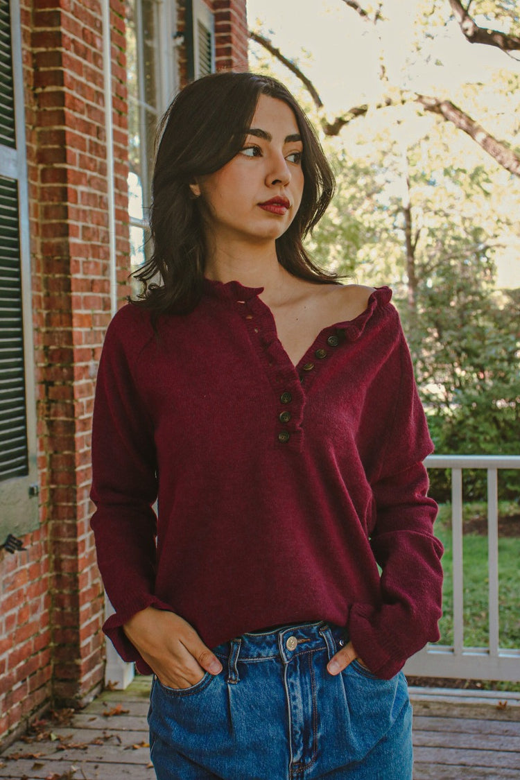 Chelsea Sweater Wine Red