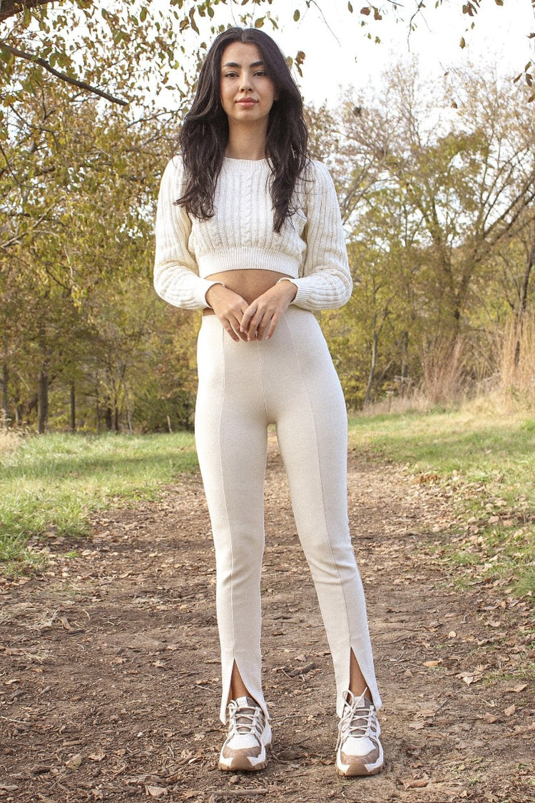 Gia High Waisted Pant Ivory