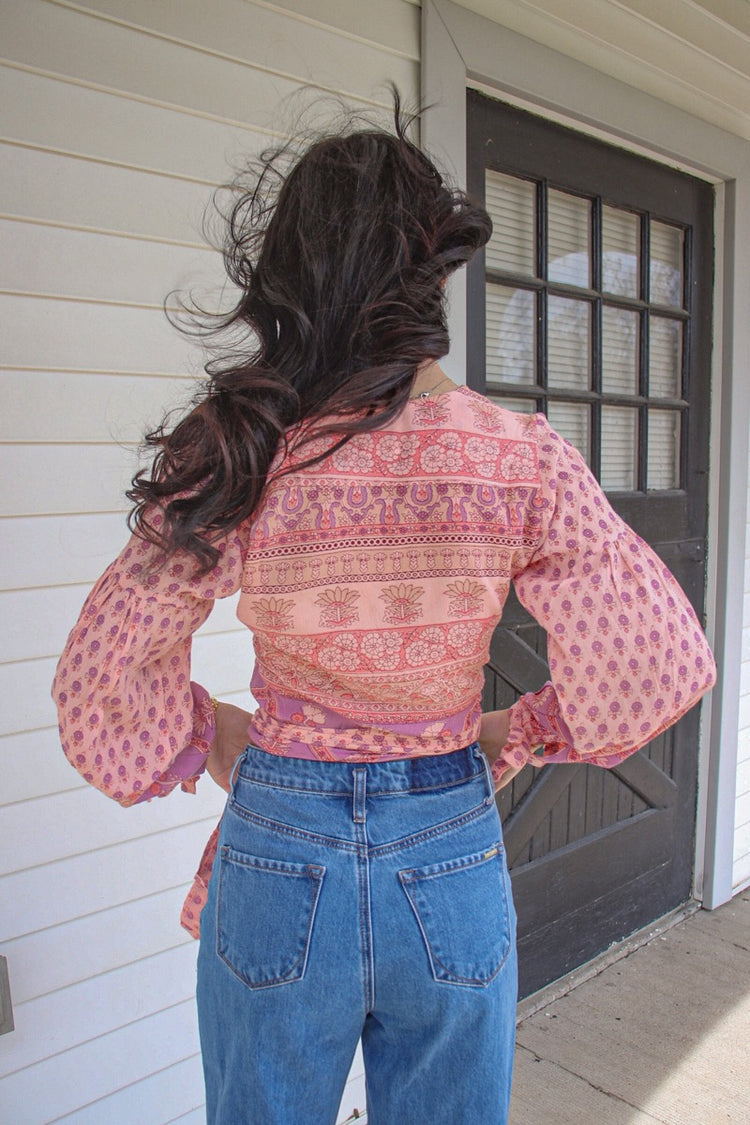 Elina Wrap Top Pink