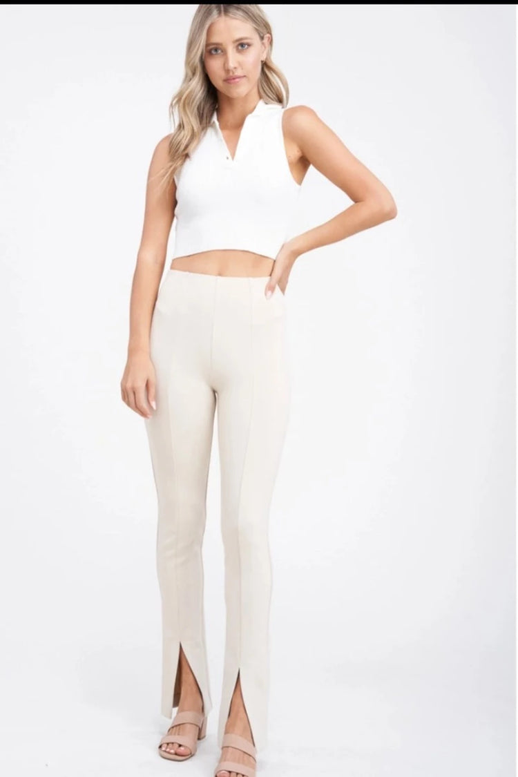 Gia High Waisted Pant Ivory