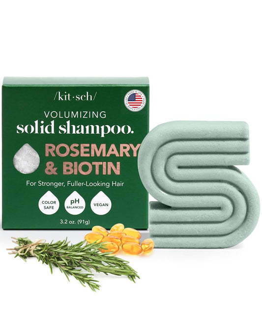 Kitsch Rosemary & Biotin Volumizing Natural Shampoo Bar for Hair Growth, Strengthening & Thickening