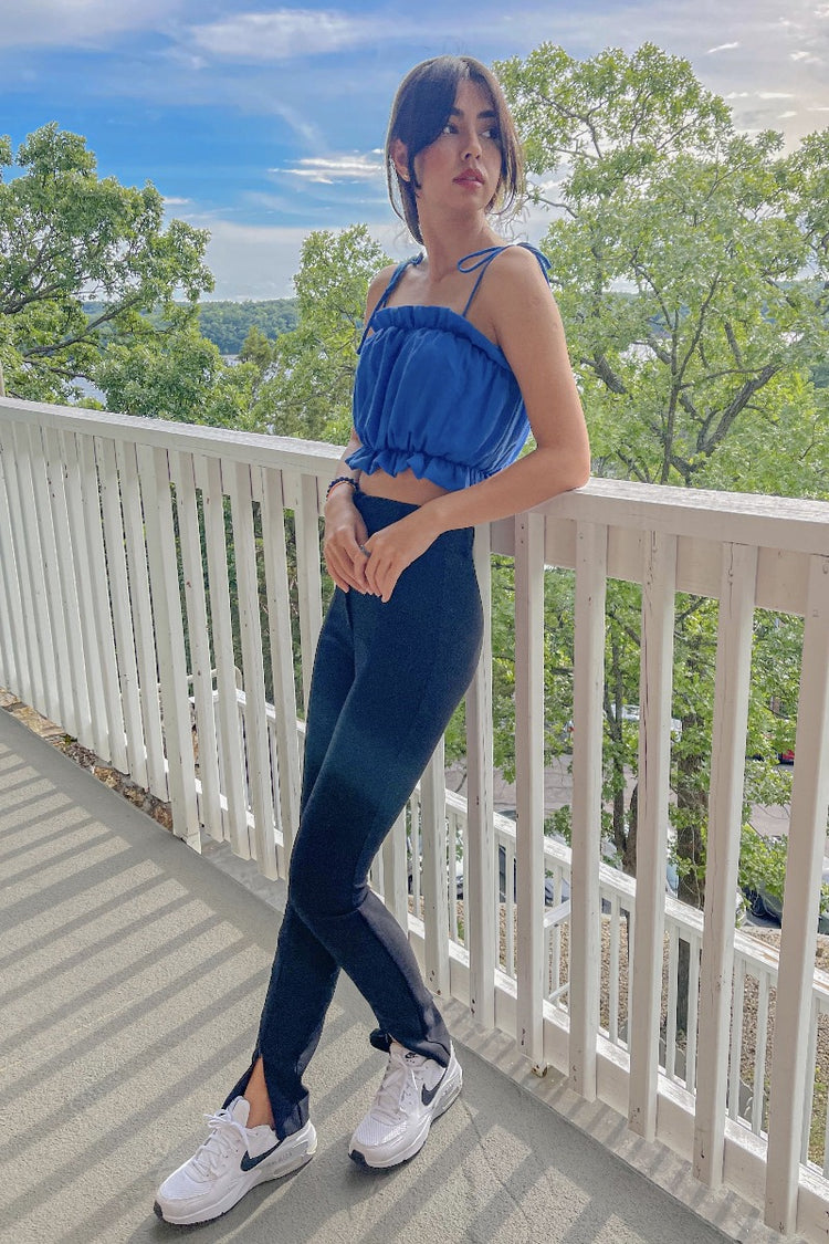 Swan Crop Top Royal Blue