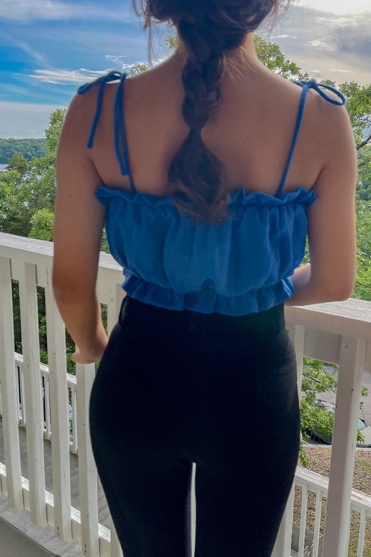Swan Crop Top Royal Blue