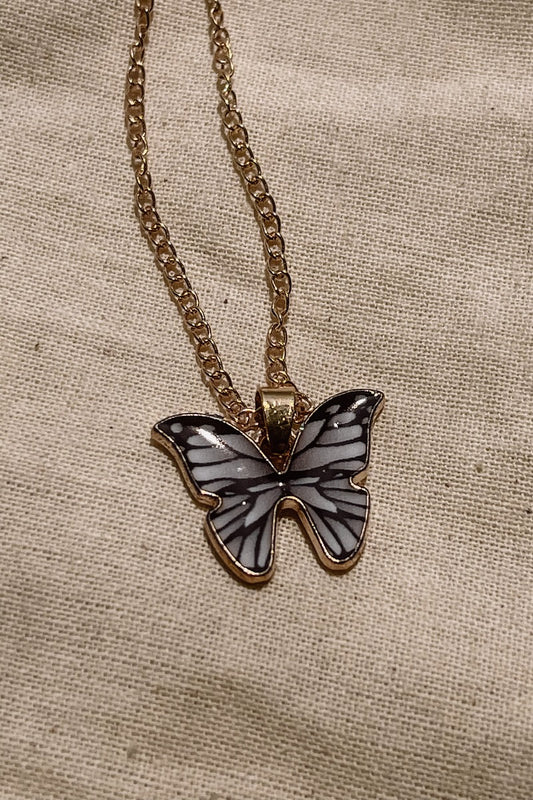 Butterfly Necklace White