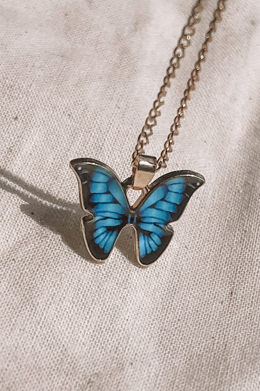 Butterfly Necklace Blue