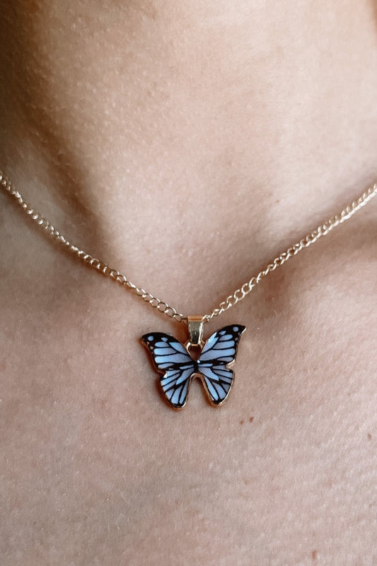 Butterfly Necklace White