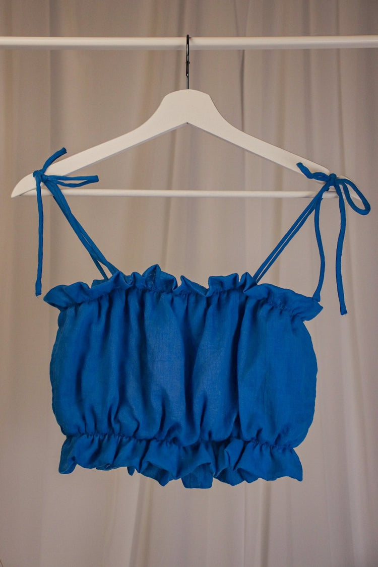 Swan Crop Top Royal Blue