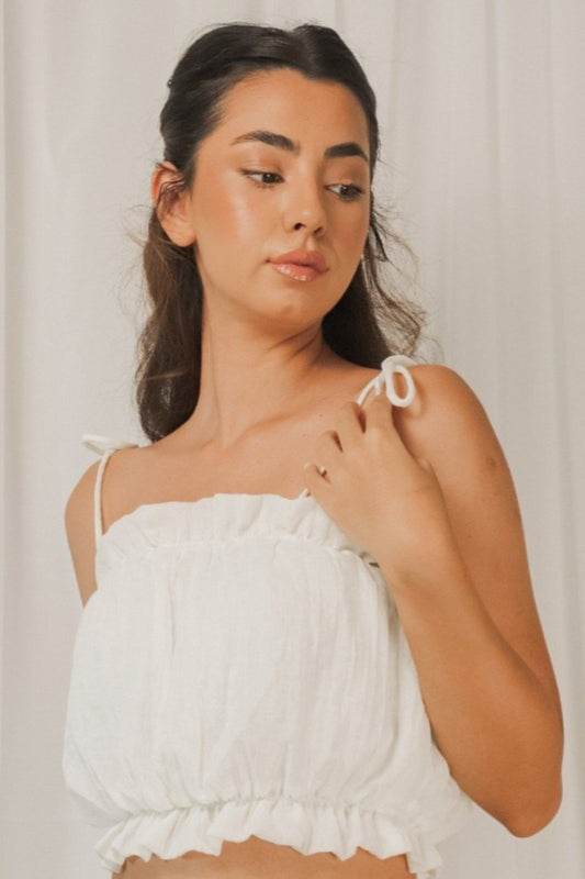 Swan Crop Top Cream
