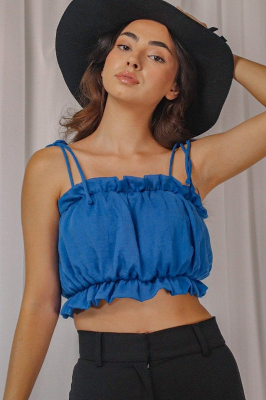 Swan Crop Top Royal Blue