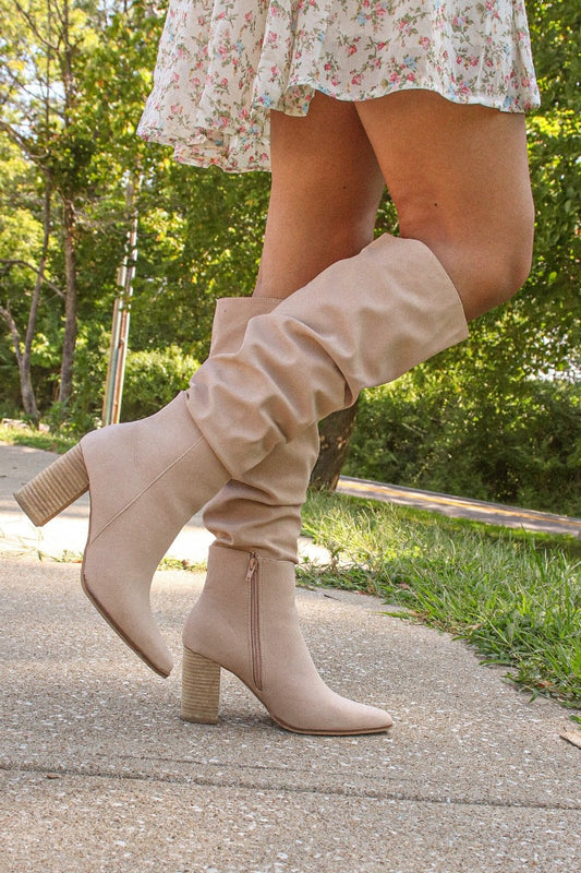 Brietta Slouchy Boots Blush