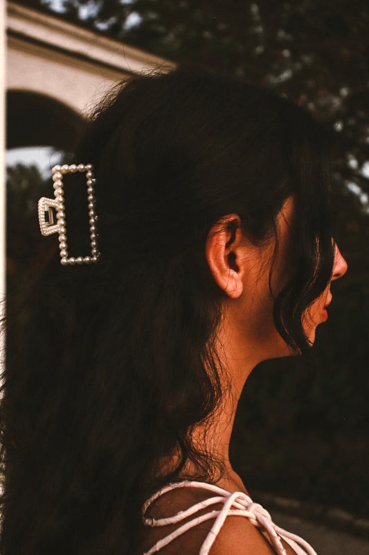 Pearl Rectangular Hair Clip