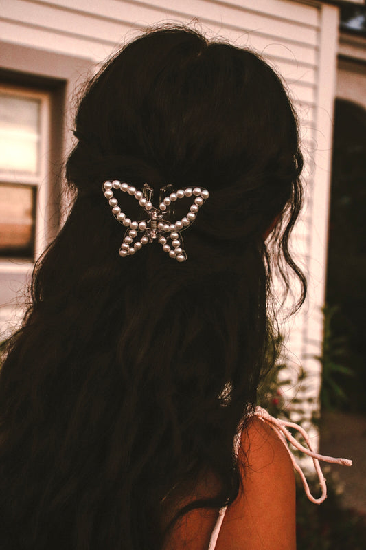 Pearl Butterfly Hair Clip