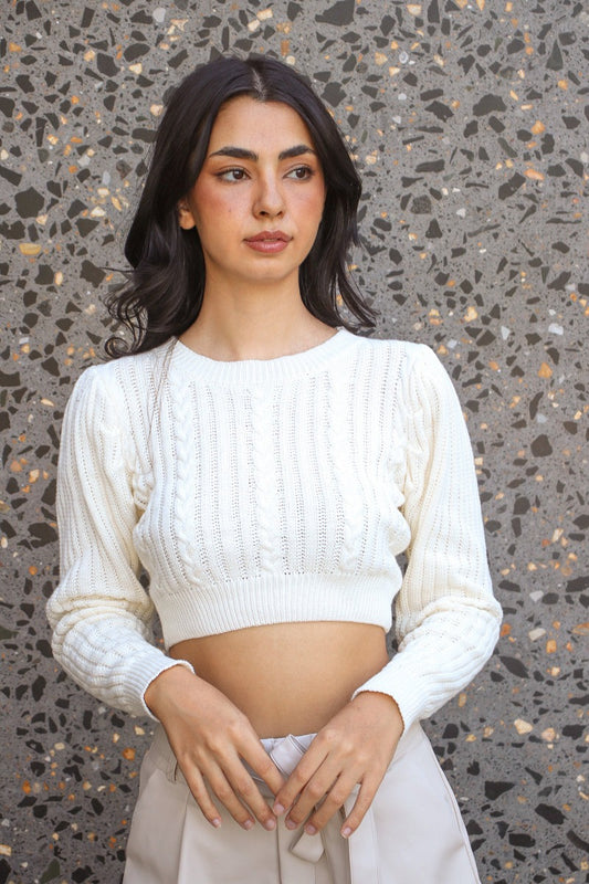 Lexi Crop Sweater Ivory