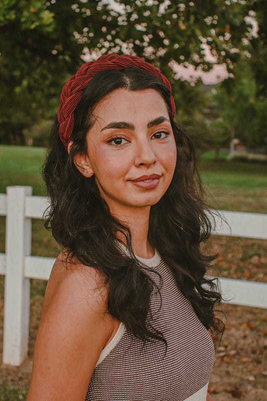 Blair Braided Headband Terracotta