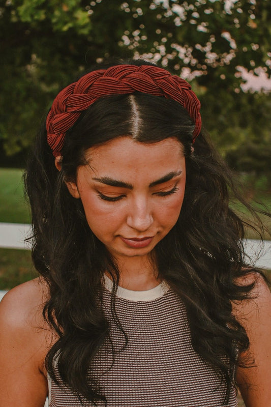 Blair Braided Headband Terracotta