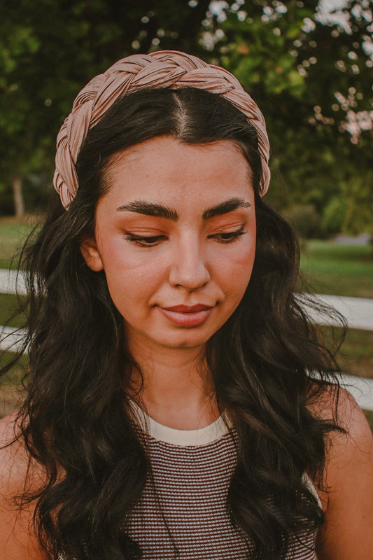 Blair Braided Headband Beige